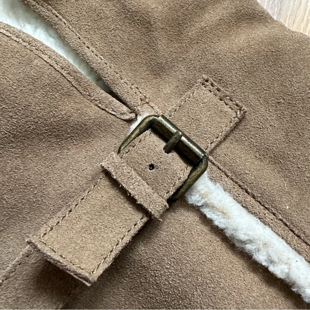 Kelsi Dagger Rozelle Genuine Suede Leather Over the Knee Boots Tan Faux Fur - 7